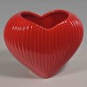 Vaso in ceramica a forma di cuore - 16,8x10,2x13,5 Cm / Rosso
