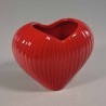 Vaso in ceramica a forma di cuore - 13x8x10,5 Cm / Rosso