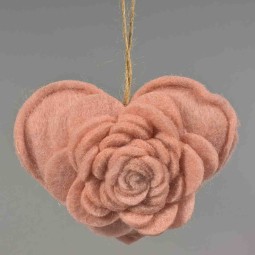 Cuore in stoffa - 12 Cm / Rosa