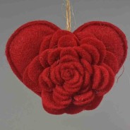 Cuore in stoffa - 12 Cm / Rosso