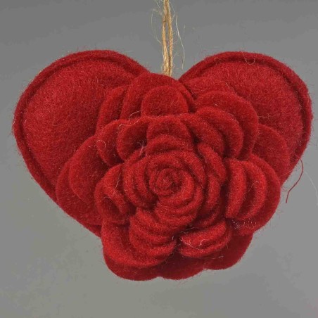Cuore in stoffa - 12 Cm / Rosso