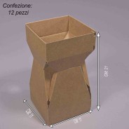Portabouquet in cartoncino 12 PZ - 11x11x19 Cm / Avana