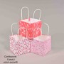 Borsine in carta 6 PZ - 8,5x8,5x8 Cm / Rosa con cuori