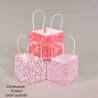 Borsine in carta 6 PZ - 8,5x8,5x8 Cm / Rosa con cuori