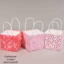 Borsine in carta 6 PZ - 10,5x10,5x10,5 Cm / Rosa con cuori