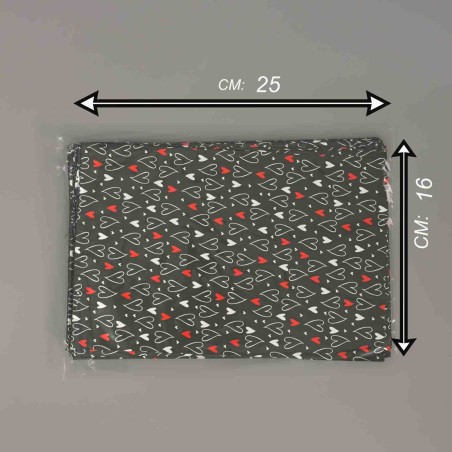 Buste perlate 50 PZ - 40 My 16x25 Cm / Nero con cuori