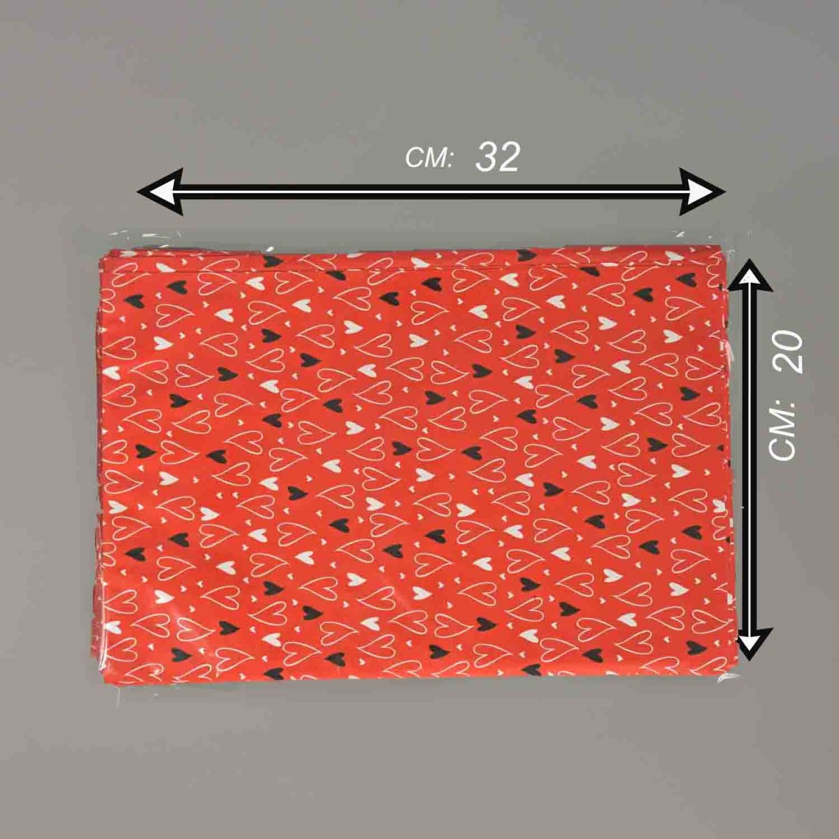 Buste perlate 50 PZ - 40 My 20x32 Cm / Rosso con cuori