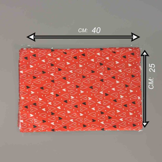 Buste perlate 50 PZ - 40 My 25x40 Cm / Rosso con cuori