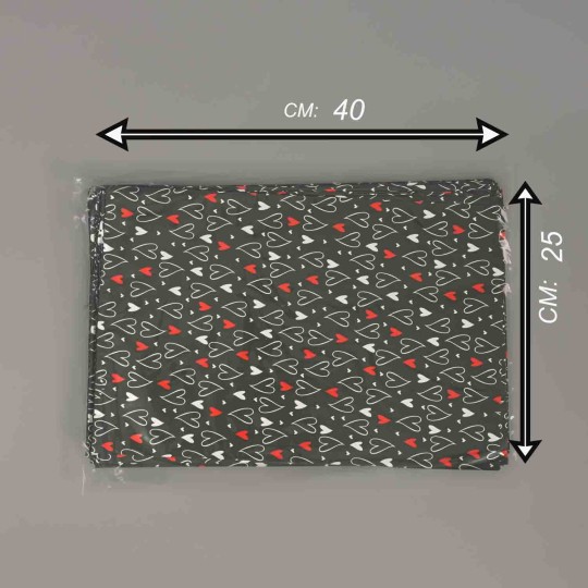 Buste perlate 50 PZ - 40 My 25x40 Cm / Nero con cuori