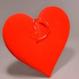 Cuore in velluto da appendere - 37 Cm / Rosso