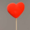 Pick cuore in velluto - 14 Cm / Rosso
