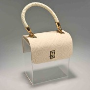 Scatola regalo "Borsetta" - 15,8x18x10 / Crema