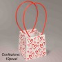 Borsine in carta 10 PZ - 12x14,5x15 Cm / Bianco con cuori