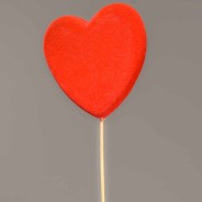 Pick cuore in velluto - 12 Cm / Rosso