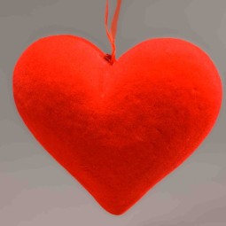 Cuore in velluto da appendere - 11 Cm / Rosso