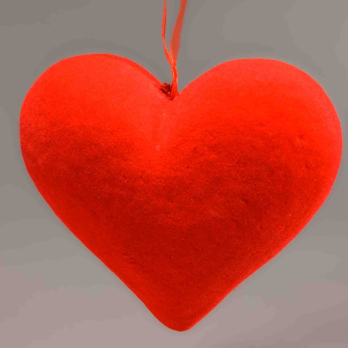 Cuore in velluto da appendere - 11 Cm / Rosso