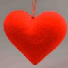 Cuore in velluto da appendere - 11 Cm / Rosso