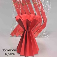 Coni bouquet in carta plissè 6 PZ - 15x20 Cm / Rosso