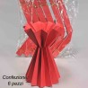 Coni bouquet in carta plissè 6 PZ - 15x20 Cm / Rosso