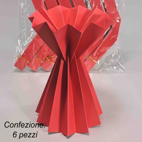 Coni bouquet in carta plissè 6 PZ - 20x27 Cm / Rosso