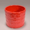 Vaso in ceramica con cuori - 12x10 / Rosso
