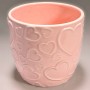 Vaso in ceramica con cuori - 13,5x12,5 / Rosa