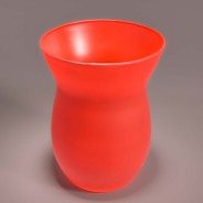 Vaso in vetro con cuori - 14x18 Cm / Rosso