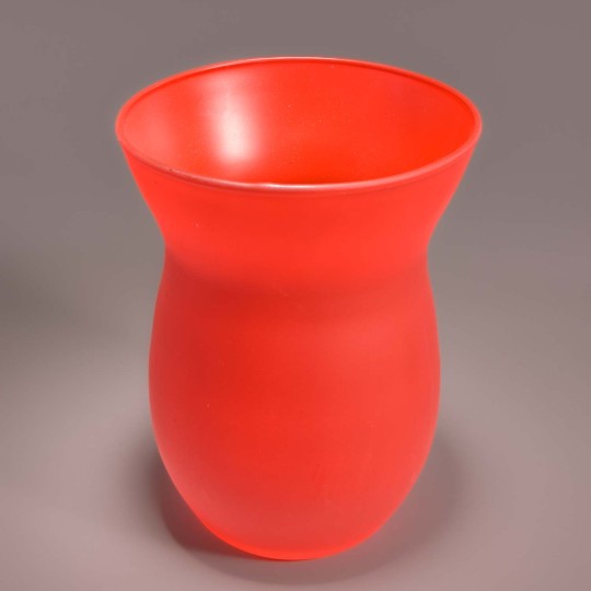 Vaso in vetro con cuori - 14x18 Cm / Rosso