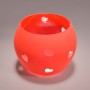 Vaso in vetro "Boccia" con cuori - 12x10 Cm / Rosso