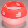 Vaso in vetro "Boccia" con cuori - 16x13,5 Cm / Rosso