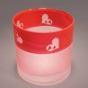 Vaso in vetro "Cilindro" con cuori - 10x10 Cm / Rosso