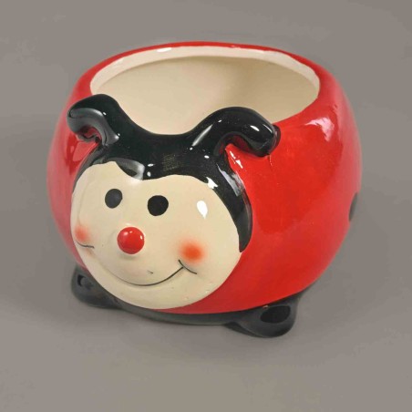 Vaso a forma di coccinella - 11,4x10x7,4 cm / Rosso