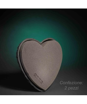 Cuore Biolit nero - 17x17 Cm / Confezione 2 Pezzi