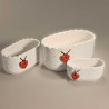 Vasetti ovali in ceramica Set 3 PZ - Bianco