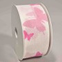 Nastro "Cotone" con Farfalle - 40 Mm x 16 M / Rosa