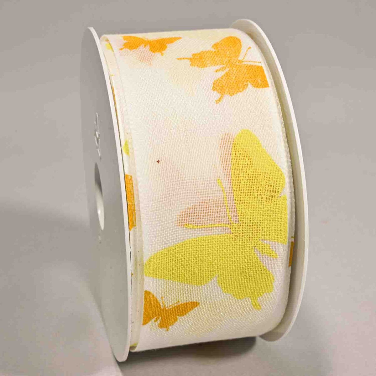 Nastro "Cotone" con Farfalle - 40 Mm x 16 M / Giallo