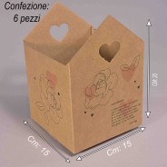 Casette "Alla Mamma" 6 PZ - 15x15x21 Cm / Avana