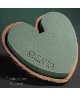 Cuore "Biolit" in Spugna rigida con case in cartone - 17x17x4 Cm