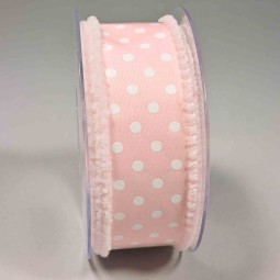 Nastro "Cotone" a pois - 38 Mm x 10 M / Rosa