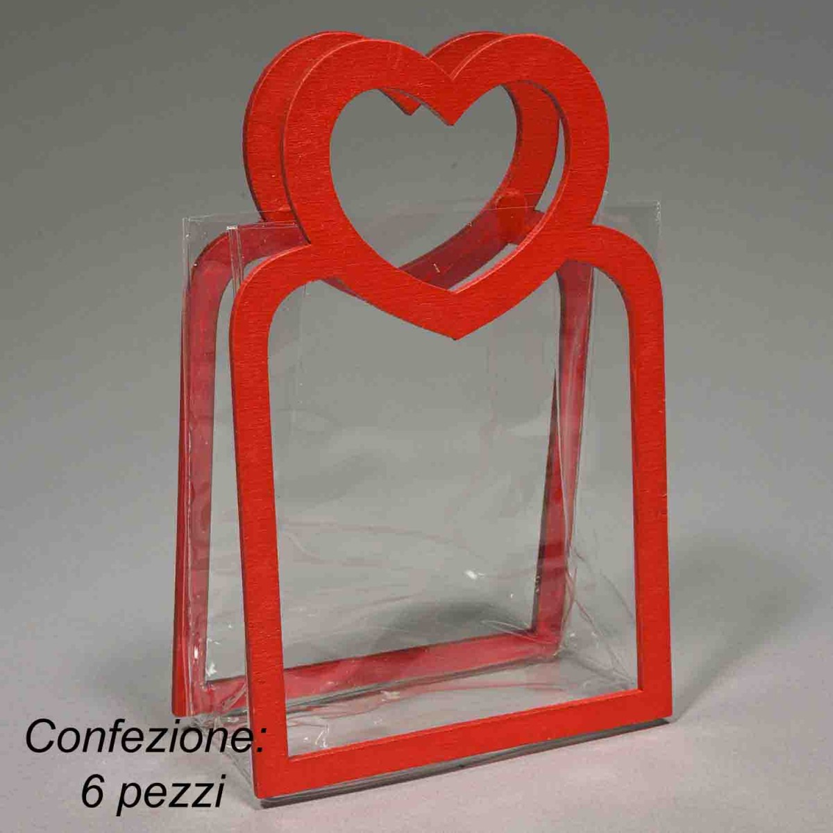 Borsine in PPL con manici 6 PZ - 10x5x11 Cm / Trasparente