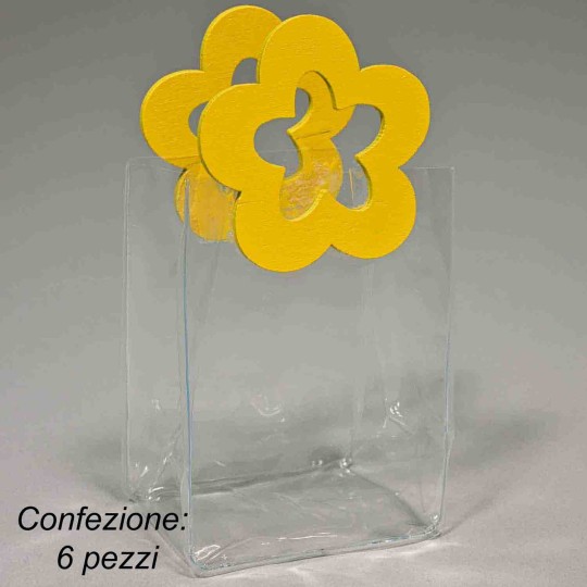 Borsine in PPL con manici 6 PZ - 6x5x7,5 Cm / Trasparente