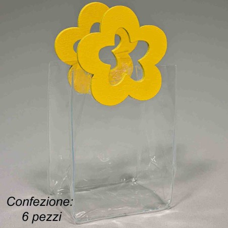 Borsine in PPL con manici 6 PZ - 6x5x7,5 Cm / Trasparente