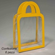 Borsine in PPL con manici 6 PZ - 10x5,5x12 Cm / Trasparente