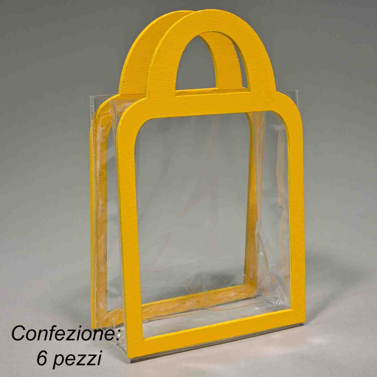 Borsine in PPL con manici 6 PZ - 10x5,5x12 Cm / Trasparente