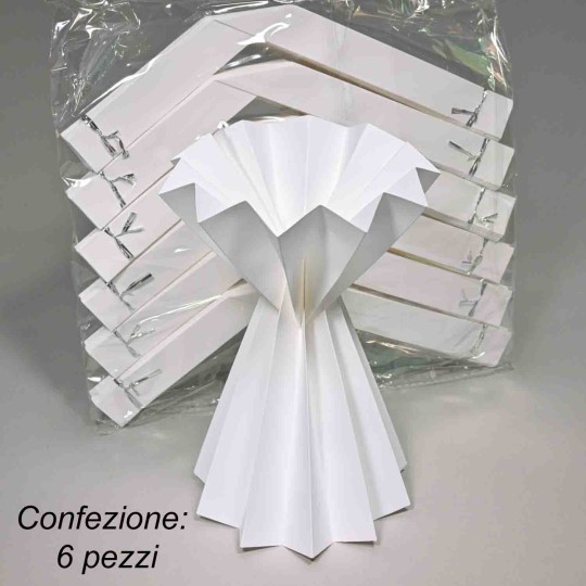 Coni bouquet in carta plissè 6 PZ - 15x20 Cm / Bianco