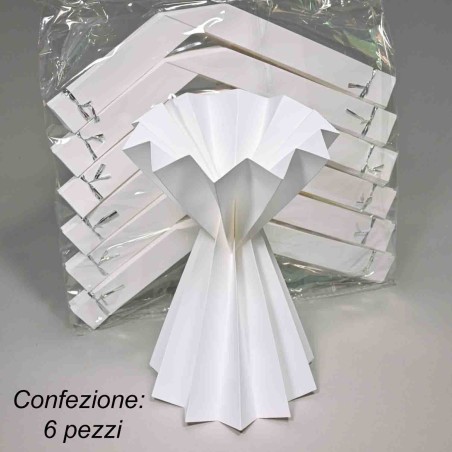 Coni bouquet in carta plissè 6 PZ - 15x20 Cm / Bianco
