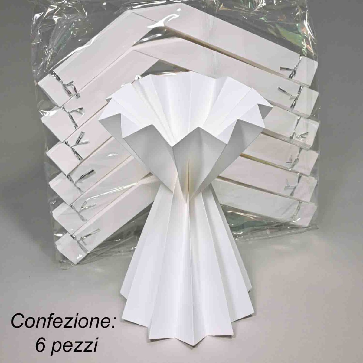 Coni bouquet in carta plissè 6 PZ - 15x20 Cm / Bianco