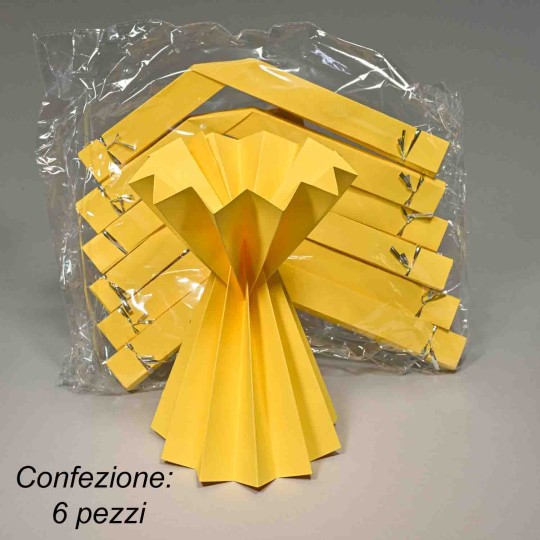 Coni bouquet in carta plissè 6 PZ - 15x20 Cm / Giallo
