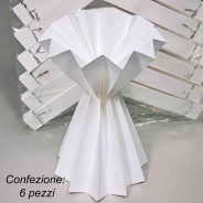 Coni bouquet in carta plissè 6 PZ - 20x27 Cm / Bianco