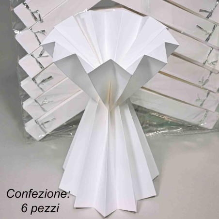 Coni bouquet in carta plissè 6 PZ - 20x27 Cm / Bianco